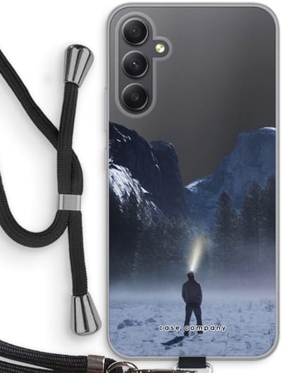 Case Company® - Hoesje met koord geschikt voor Samsung Galaxy A34 hoesje met Koord - Wanderlust - Telefoonhoesje met Zwart Koord - Bescherming aan alle Kanten en Over de Schermrand