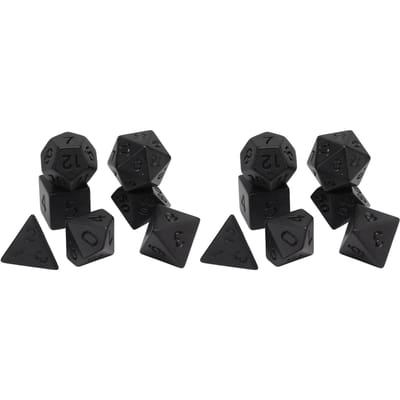 14 STUKS Polyhedrale Dobbelstenen Zwart Plastic Antioxiderende Dobbelstenen Set voor Puzzelspel Bordspel black