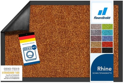 FLOORDIREKT Deurmat - Droogloopmat - Schoonloopmat - Rhine - Sudan Brown - 40 x 60 cm
