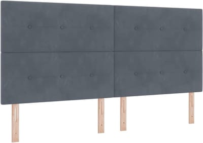 Gestoffeerd Hoofdbord - Bedombouw - Slaapkamer Inrichten - Verstelbare Hoogte - 200 cm Breed - Donkergrijs
