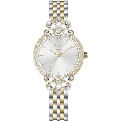 Invicta Wildflower 69107 Dames Horloge - Quartz Uurwerk -  met witte Wijzerplaat - 30mm