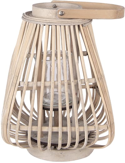 Clayre & Eef Windlicht 23x23x30 cm Beige Rotan