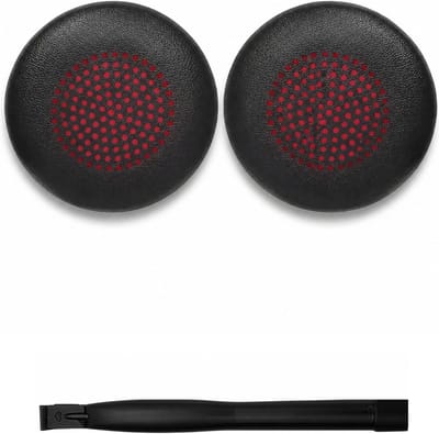 Set Oorkussens voor Plantronics Headset - Blackwire 3220 Oorkussen - Blackwire 3210 / Blackwire 3225 / Blackwire 3320 / Blackwire C310 / Blackwire C320 / HW251N - Kunstleer met Traagschuim - Zwart
