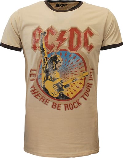 AC/DC Let There Be Rock Tour 1977 Ringer T-Shirt - Officiële Merchandise - S