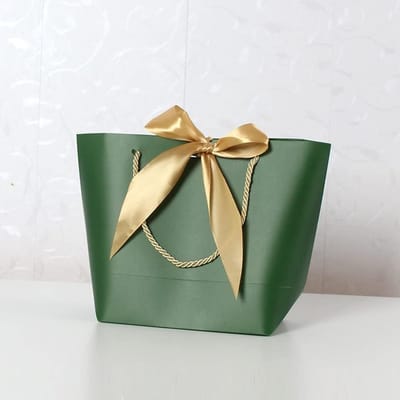 Set van 10 Cadeautassen met Handvatten, Donkergroen, Perfect voor Verjaardagen, Bruiloften en Moederdag