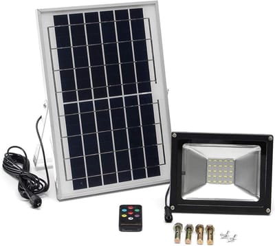 Led Solar Tuinlamp - Zonne-energie Verlichting - Buitenverlichting - Met Afstandsbediening - 50 m² - Zwart