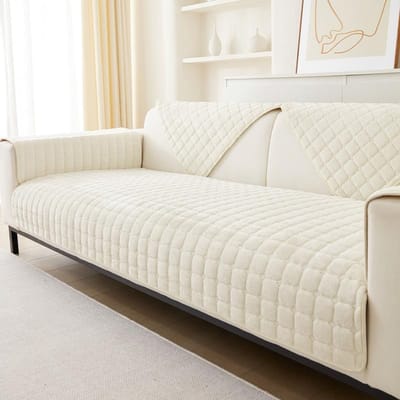 Eenpersoons bankhoes/kussen, wasbaar, met antislipstructuur aan de onderkant, comfortabel en zacht, 70*150 cm, Wit.