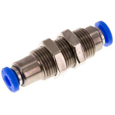 4mm Zelfsluitende Insteekkoppeling Vernikkeld Messing/PBT Schotdoorvoer 0-10 bar