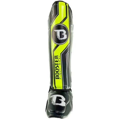 Booster Fight Gear V9 Scheenbeschermers – Professionele Bescherming – Zwart/Geel - Maat M