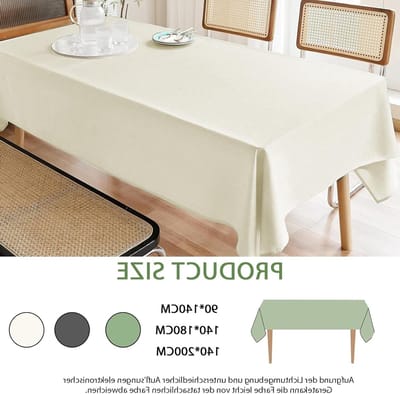 Beige Tafellaken 140 x 200 cm van Linnenlook, Hoogwaardige Wasbare Tafelkleed voor Tuin, Eettafel, Feest en Verjaardag