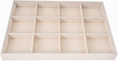 Sieraden Organizer Lade - Juwelenbakje Opbergbakje - Sieraden Opbergen - Stapelbaar Verstelbaar - 35 x 24 x 3.5 cm - Beige