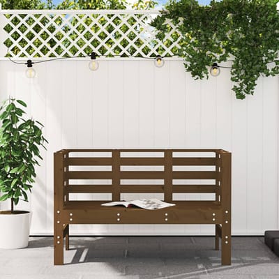 vidaXL - Tuinbankje - 111,5x53x71 - cm - massief - grenenhout - honingbruin