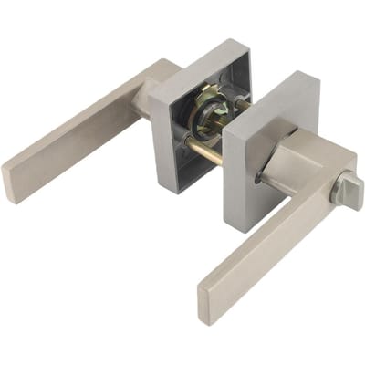 Deurkruk Heavy Duty Zilverkleurig Aluminiumlegering Sleutelloos Interieur Privacy Deurkruk voor Badkamer Set of 1