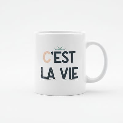 C’est La Vie Mok – Elegante Franse Quote Koffiemok – 330 ml Keramische Mok
