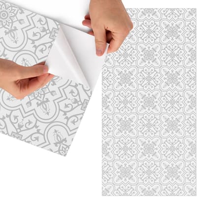 Tulup Meubelfolie - Oosterse ornamenten Wrapfolie Keuken - 75x150 cm - Grijs Meubelfolie - Meubel Wrap Folie - Klassiek Meubelfolie - Plakfolie Meubels - Keuken decoratie - Achtergronden en patronen
