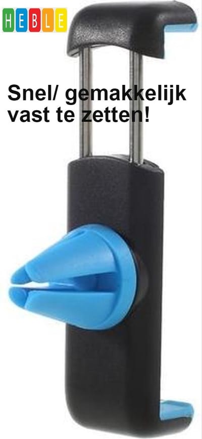 *** Universele Autohouder - voor Ventilatierooster - Zwart Blauw - van Heble® ***