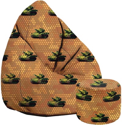 DreamRoots Velvet Zitzak voor Volwassenen – Luxe Beanbag met Voetsteun en Afneembare Hoes – Inclusief Vulling – 80x80x120 cm - Tank