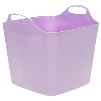Excellent houseware flexibele kuip / emmer - lila - 25 l - kunststof - 40 x 35 cm - met handvatten
