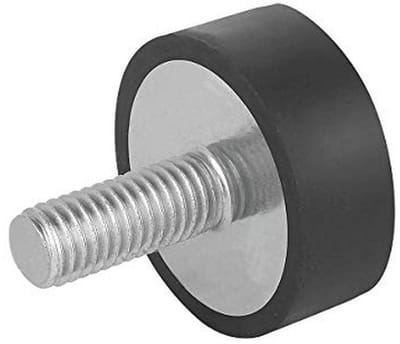 Rubberen buffer 20 mm - Verzinkt staal, elastomeer voor stootstop en opslag