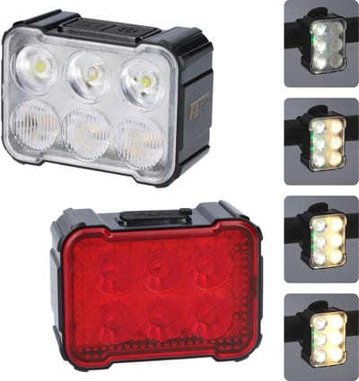 LED fietslampen - Voor- en achterlicht fiets - Fietslichten - Zeer compacte fietslampjes - 3,7V - 6 verschillende standen - USB-C oplaadbaar - Zwart