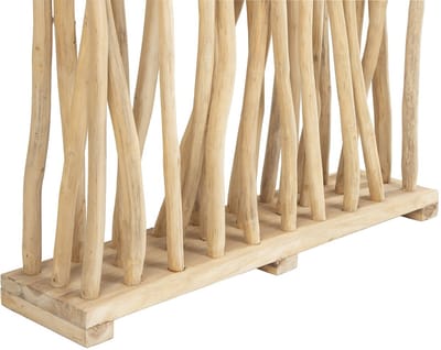 Vente-unique Set van 2 kamerschermen van teakhout - L. 100 x D. 25 x H. 180 cm - Naturel - GAYANA