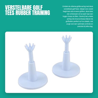 Dailygoods- Golf Tees Verstelbaar - Kunststof - 2 Stuks - Achtpunts Kroonontwerp - Betrouwbaar Golfaccessoire - Verbeterde Nauwkeurigheid - Golfballen