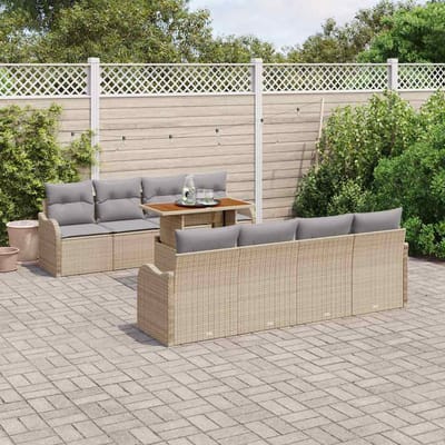 vidaXL - Tuinbank - Set - 7 - st - beige - en - lichtgrijs