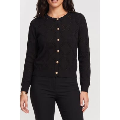 GUESS Anna Cardi Allover E Jet Black A996 Taglia: L | Maglie a manica lunga Outlet | Donna | Nero