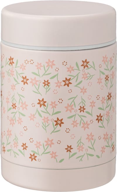 Fresk Thermos Lunchbox 300 ml - RVS Voedselcontainer – BPA-vrij – Lekvrije dop – Thermosbeker – Food Jar tot 6 Uur Warm – Lunchpot - Roze - Garden Flowers