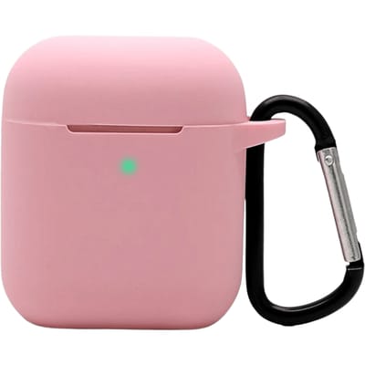 Mocaa AirPods 2 Siliconen Hoesje met Clip Roze