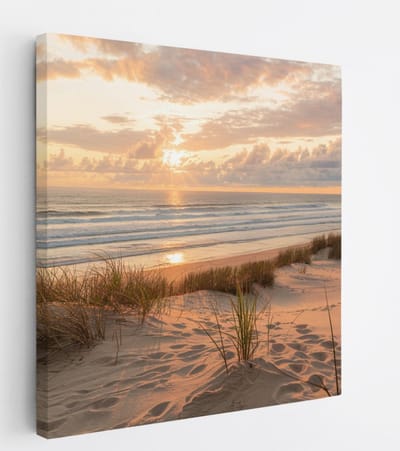 Saammp - Canvas Schilderij - Strand En Zee - duinen - 20x20 - Foto op canvas - Wanddecoratie - muurdecoratie Woonkamer - Slaapkamer decoratie - Canvas Print