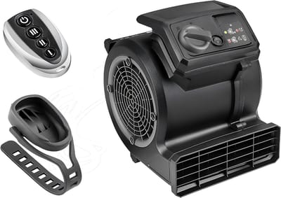 JCP® Ventilator - Vloerventilator - Grondventilator - Zwart - 33cm x 32cm x 27cm