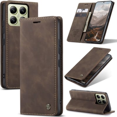 CaseMe Hoesje - Geschikt voor Xiaomi 14T Hoesje - CaseMe 013 Book Case - Donkerbruin