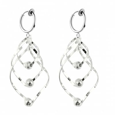 Klem oorbellen- zilverkleur-lang-geen gaatje-Charme Bijoux