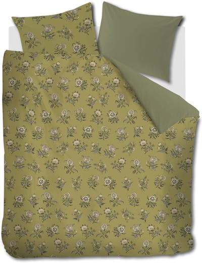 At Home by BeddingHouse Bygone dekbedovertrek - Tweepersoons - 200 x 200/220 cm - Olive Green