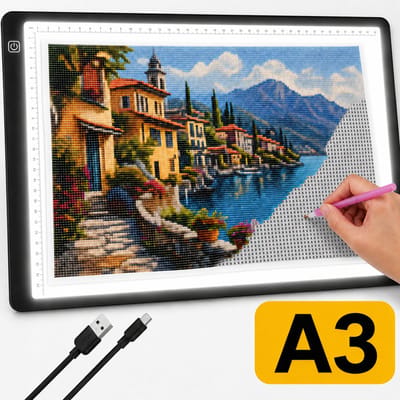 A3 Lightpad Lichtbak Diamond Painting Volwassenen | USB Dimbaar | All Smiles Premium XXL Tekenbord | 2026 MODEL | Tekenen Schetsen Hobby