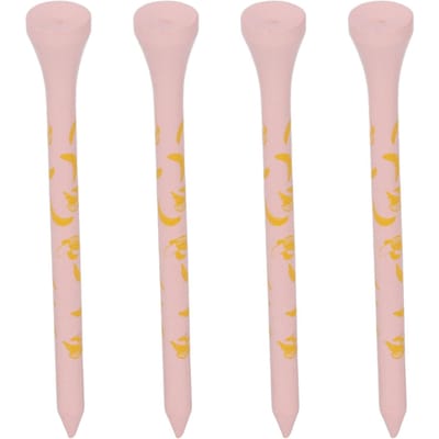 30Pièces Bambou Bois Tees de Golf 8cm Imprimé Crâne Bois Tees de Golf Accessoires de Golf Rose rose