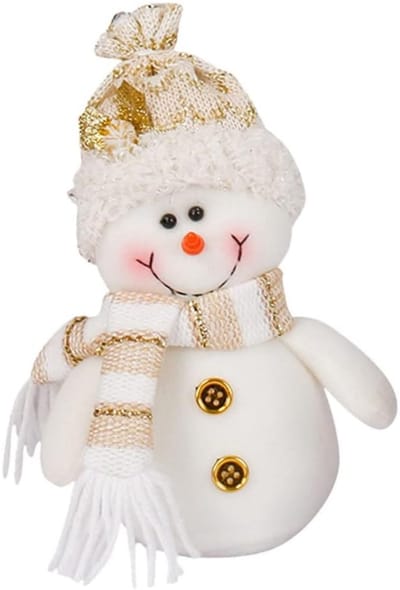QTTVBTNA - Kerstsneeuwpop - Kerstdecoratie - Feestelijk Ornament - Kerstcadeau - Wit - 15x8x22cm - 1 stuk