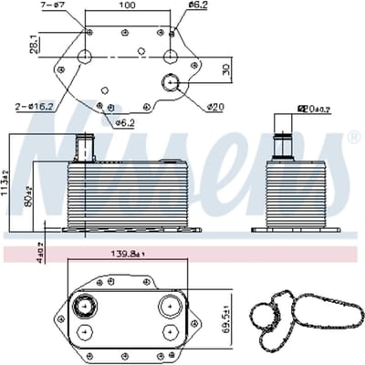 Olie radiator, motorolie NISSENS 90905