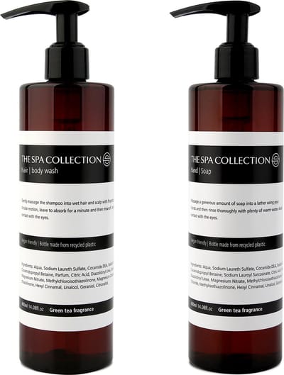 The Spa Collection Green Tea - 2-in-1 Hair & body wash + Handzeep - 400 ml pompfles - Set van 2 stuks