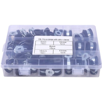 50 stuks R Type Rubber Gevoerde Slangklem Elektrische Draad Kabelklem 616mm