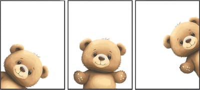 No Filter - 3 stuks - Beren Posters - 30x40 cm/A3 formaat - Prints voor Kinder- en Babykamers