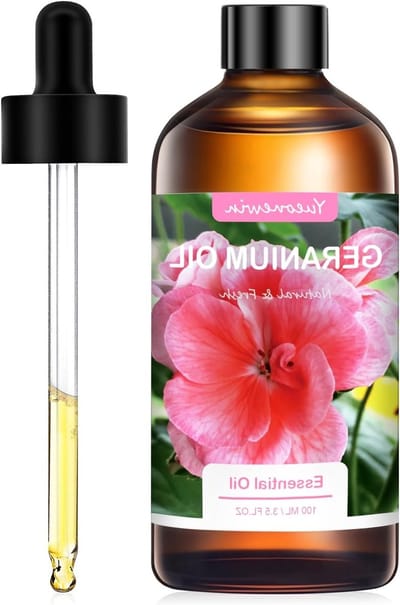 Pure Geranium Olie 100ml voor Aromatherapie en Massage - Essentiële Olie voor Diffuser, DIY Kaarsen en Verfrissing van de Badkamer