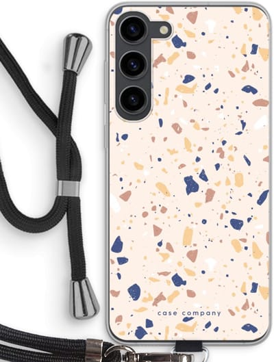 Case Company® - Hoesje met koord geschikt voor Samsung Galaxy S23 Plus hoesje met Koord - Terrazzo N°23 - Telefoonhoesje met Zwart Koord - Bescherming aan alle Kanten en Over de Schermrand