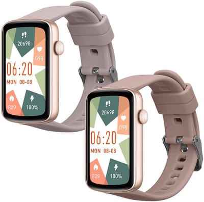 kwmobile 2x horlogebandjes geschikt voor SHANG WING L2 bandje - Smartwatch bandjes van TPU - Activity tracker horloge band in lavendel / oudroze