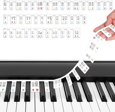 Herbruikbare Piano Toetsen Stickers voor 88 Toetsen - Leer Snel Noten