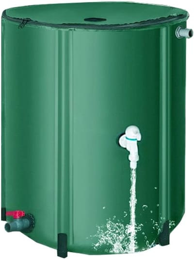 Regenton met Kraan - Wateropslag Ton - Duurzaam Water Gebruik - Opvouwbaar en Stabiel - 50x88cm 160 Liter - Groen