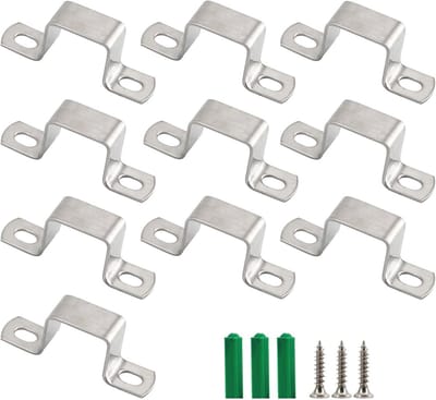 10 Stuks Vierkante Buis Beugel 304 RVS U Vorm Metalen Pijp Hanger Strap Slangklem