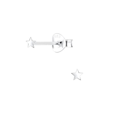 Joy|S - Zilveren mini ster oorbellen - 3 mm