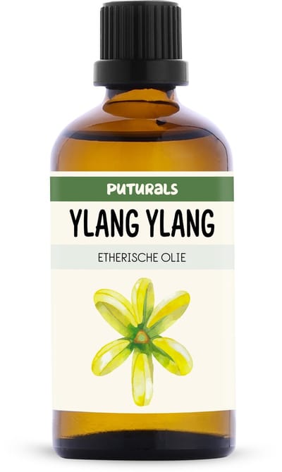 Puturals Ylang Ylang Olie 100% Natuurlijk - 100ml - Puur en Vegan - Ylang Ylang Etherische Olie voor Huid, Haar en Aromatherapie